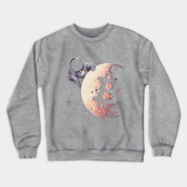 Bitcoin to the moon Crewneck Sweatshirt by TTree